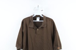 Vintage 90s Carhartt Mens 3XL Faded Spell Out Collared Polo Shirt Brown Cotton - £34.92 GBP