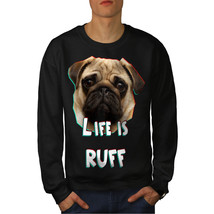 Wellcoda Pug Dog Face Look Mens Sweatshirt, Life Casual Pullover Jumper - £24.11 GBP+