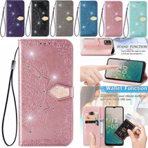 For Motorola G53 G51 G32 G62 Glitter Flip Leather Bling Wallet Case  Cover - £36.00 GBP