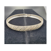 Gorgeous Sterling Silver Engraved Hinged Bangle Bracelet 1/4"H-2-1/2"W - $34.55