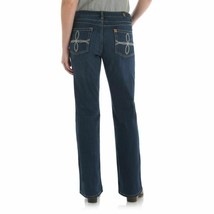 Womens Wrangler Aura Booty Up Slimming Bootcut Blue Jeans Size 22 Short - £47.78 GBP
