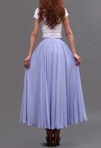 Lavender Long Chiffon Skirt Women Custom Plus Size Chiffon Summer Skirt image 6