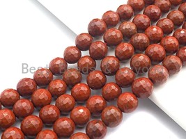 Quality Natural Red Jasper, 6mm/8mm/10mm/12mm Round Faceted Jasper beads, 15.5&quot; - $5.50+