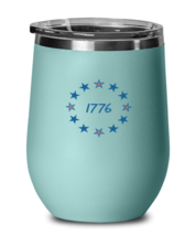 Independence Day Wine Glass 1776, Patriot, 4th July,Independence Day Teal-WG  - £20.74 GBP