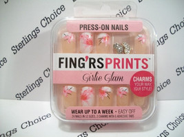 Fing&#39;rs Prints Girlie Glam Press-On Nails #31032 Blooming Beauty - £7.33 GBP