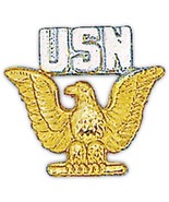 Pins: USN - Navy, ENLISTED, GLD &amp; SLV (1&quot;) - £7.07 GBP