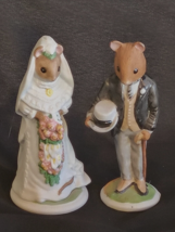 ALBERT &amp; CELESTINE 2 Figurines Franklin Mint Mouse Bride and Groom with ... - $16.82