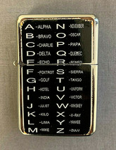 Phonetic Alphabet Vintage Image Flip Top Dual Torch Lighter Wind Resistant - £13.16 GBP