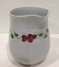 LORRAINE Creamer &amp; Sugar Bowl With Lid Oven Safe Floral White AMG Stoneware - $24.74