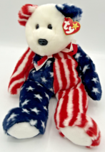 1999 Ty Beanie Buddy "Spangle" Retired Patriotic Bear BB28 - $12.99