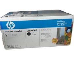 New OEM HP Q6000AD Dual Pack Toner Cartridges - Black 124A 1600 2600 2605 SEALED - £53.15 GBP