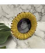 Vintage Y2k Sunflower Picture Frame Small Yellow Round Flower Metal - $22.76