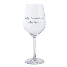 Grandpa Father&#39;s Day or Birthday Dartington Red Wine Glass (My Grandpa My Hero) - $20.78