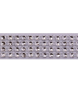 Silver Faux Gemstones Rhinestones 4 Rows on Silver Mesh Banding Trim BTY... - $55.85 MXN