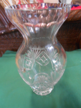 Magnificent Beautiful Heavy  CRYSTAL VASE  Cubist design 10.5&quot; - £27.33 GBP