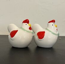 Vtg Ceramic Chicken Rooster Salt &amp; Pepper Shakers W/ Stopper - $9.89