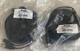Lot Of 2 Zmodo W-VP1015 50’ Video Power Cable for Security CCTV - £11.68 GBP