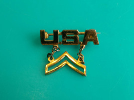 Collectible Gold Tone U.S. Army Military Private Rank USA Insignia Pin - £11.91 GBP