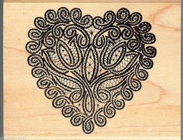 Rubber Stampede Rubber Stamp G-947, Lace Heart, Love,  S29 - $9.75