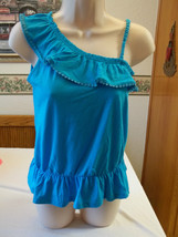 Arizona Girls One Shoulder Tank Top Size Large 14 Blue New W Tags - £9.23 GBP