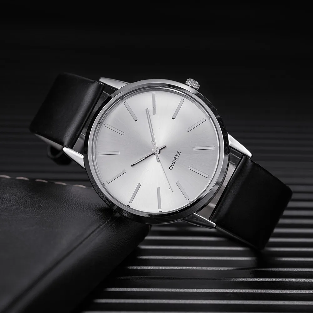 2024 Men    Brown Leather  Wristwatch Men&#39;s Casual Simple Watch Wrist Male Clock - £84.55 GBP