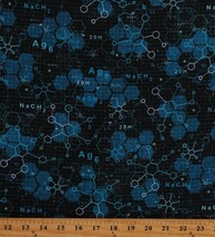 Cotton Atomic Models Elements Chemistry Science Fabric Print by the Yard D580.60 - £9.61 GBP