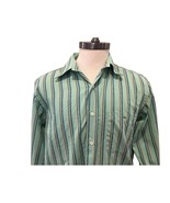 Lacoste Shirt Mens Size 42 Green Striped Button Down Dress Cotton Long S... - £12.56 GBP