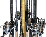 16 Fishing Rod Storage Rack Stand Wood Grain for Freshwater Fishing Pole... - $48.57