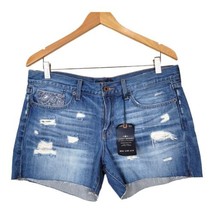 Lucky Brand The Cut Off Denim Jean Shorts Button Fly Blue Size 10/30 - £23.23 GBP