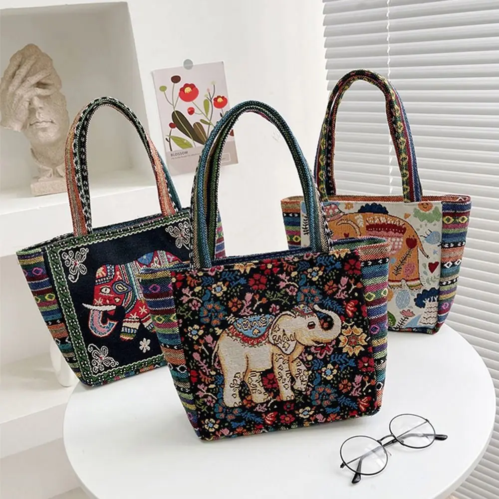 Dbag trendy peacock embroidery elephant handbag rabbit canvas women shoulder bags women thumb200