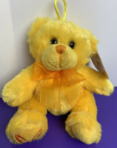 Fiesta Dollywood Yellow Plush Bear 5&quot; Souvenir with Original Tag 2016 - £10.22 GBP
