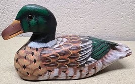 Vtg J.D REYNOLDS Wood Hand Painted Carving Duck Decoy Mallard Hunting Bird - 8&quot; - $37.30