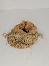 Crochet Drawstring Pouch Tan Hippie - $18.37