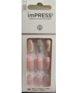 imPRESS Spring Collection Medium Almond Press-On Nails  Pink  30 Pieces - £9.48 GBP