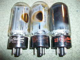 Vintage Lot of  3 GE 5U4GB Grey Plate Rectifier Tubes All Tested Good - $16.82