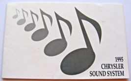 1995 Chrysler Sound System Booklet, a Supplement to the Owners Manual. - $7.42