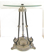Gorgeous Verdi Gris Circular Neoclassical Italian Gueridons Glass Top Table - $1,249.93 CAD