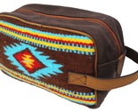 Men Women Western Woven Genuine Leather Toiletry Dopp Kit Cosmetic Trave... - $39.99