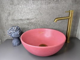 V_5 PINK  bathroom round Sink | Concrete Sink | Vessel Sink | Wash Basin... - £325.75 GBP