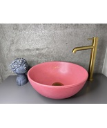 V_5 PINK  bathroom round Sink | Concrete Sink | Vessel Sink | Wash Basin... - £321.65 GBP+