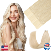 Youngsmile Injection Tape in Hair Extensions Human Hair #60 Platinum Blo... - $74.03
