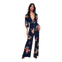 Capulet Nat Navy Blue Floral Print 3/4 Sleeve Jumpsuit Women’s XS $176 - £116.91 GBP