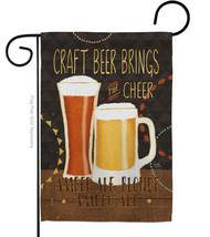 Craft Beer Brings Cheer Garden Flag 13 X18.5 Double-Sided House Banner - £15.96 GBP