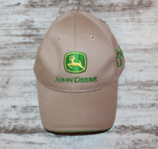 Adjustable John Deere Tan Cap Hat With Green and Yellow John Deere Logo Farmer - £9.43 GBP