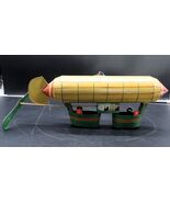 Vtg Large Tin Toy Zeppelin Airship or Blimp Unique HTF Yellow Red Green ... - $239.44 CAD