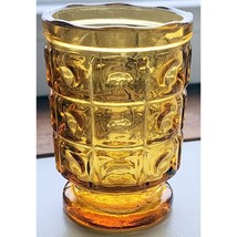 Pretty Amber / Gold Footed 3 Inch Glass Candle Holder / Toothpick Indian... - $6.63