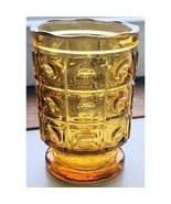 Pretty Amber / Gold Footed 3 Inch Glass Candle Holder / Toothpick Indian... - $6.63