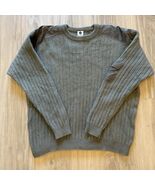 Vintage Y2K Columbia 100% Shetland Wool XL Olive Green Crewneck Sweater ... - $819.47 MXN