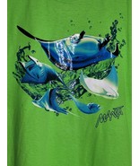 SeaWorld Park Manta Ray Sea Animals Kids Shirt XL NEW $22 Green Short Sl... - $15.99