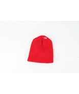 NOS Vintage 90s Streetwear Boys Blank Knit Winter Beanie Hat Cap Red USA - $31.05 CAD